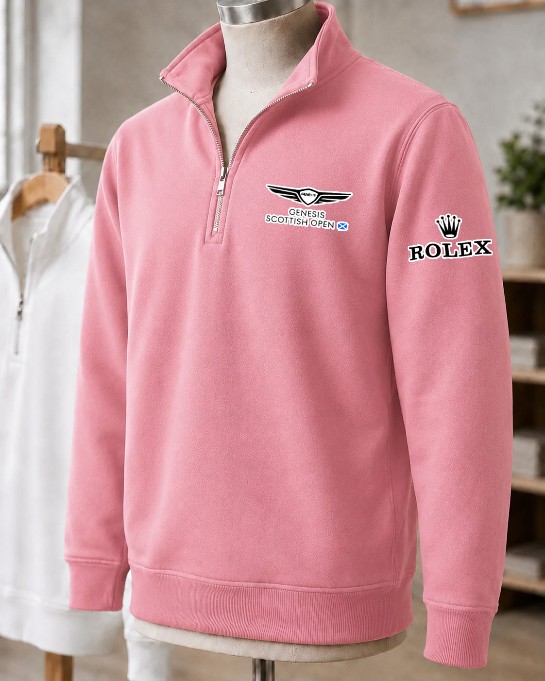 Genesis Scottish Open 2026 Rolex GE01 Embroidered Logo and City Premium Quarter-Zip Pullover Sweatshirt - Image 6